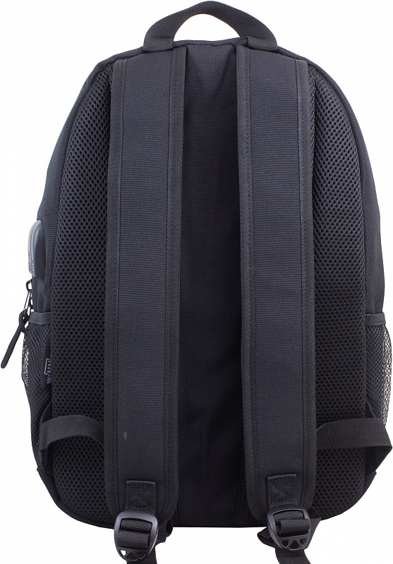 Рюкзак черный со вставками цвета хаки  
